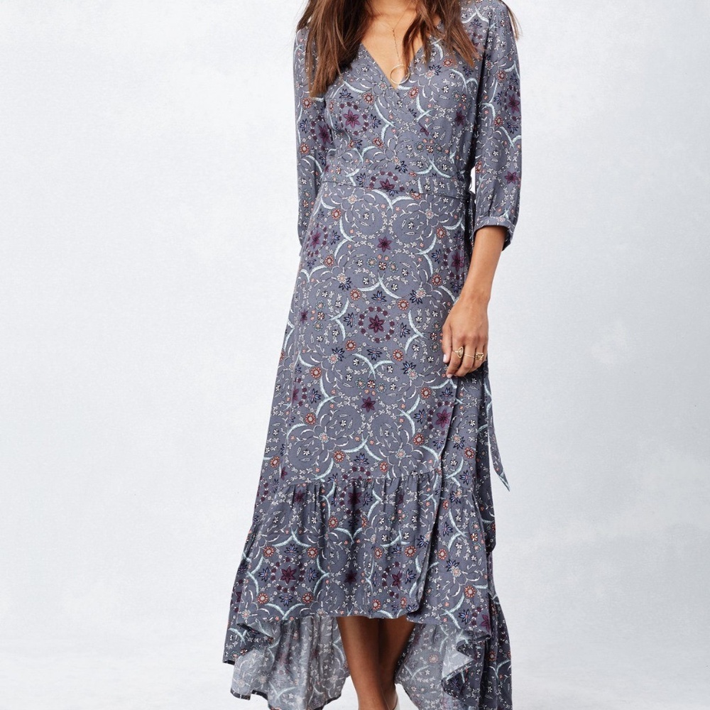 Last 1! NWT Lovestitch Boho Floral Wrap Maxi Dress